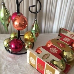 Variety of Vintage Glass Ornaments Made in U.S.A.